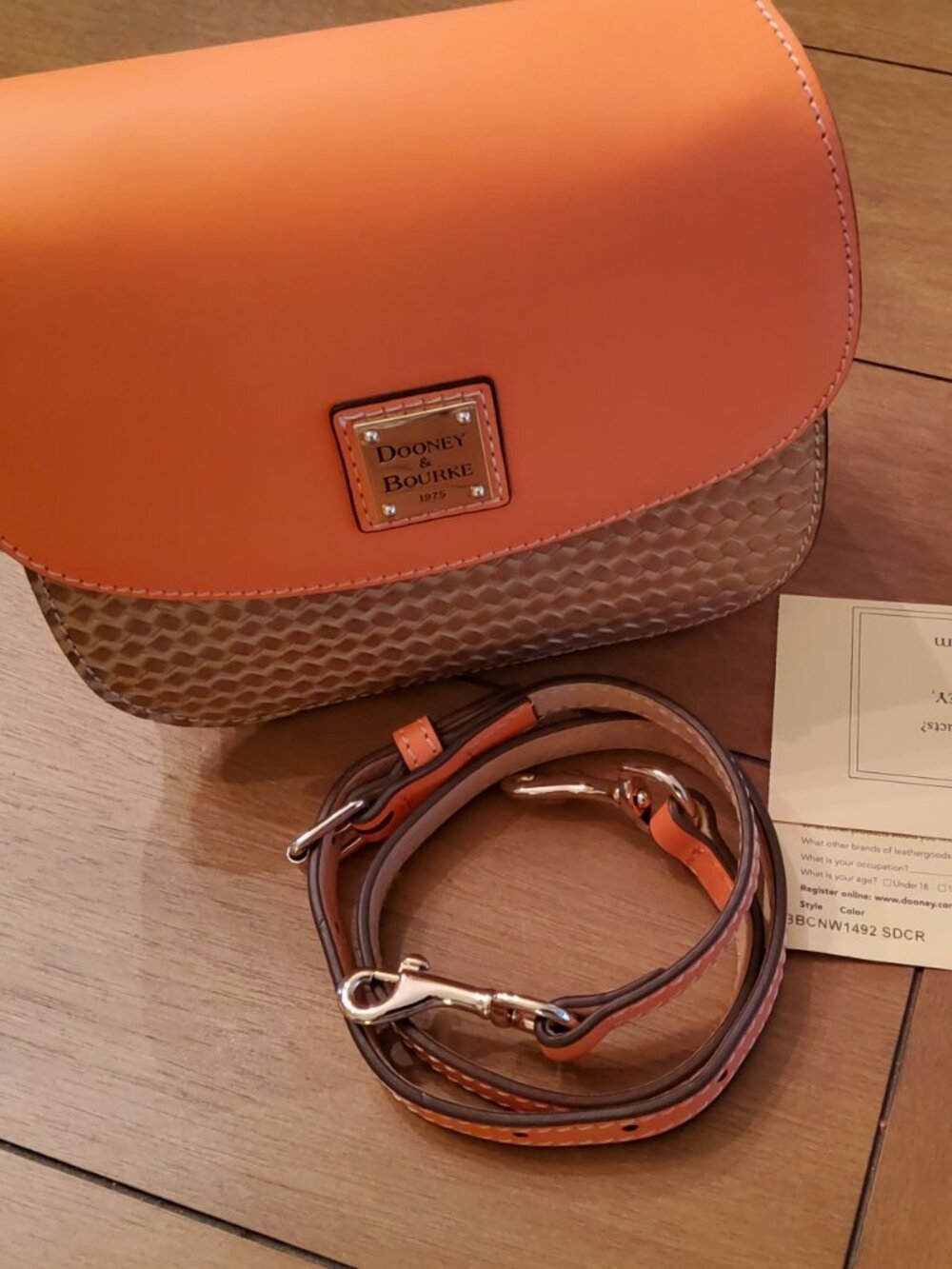 Dooney & Bourke Like New Woven Look and Smooth Leather Shoulder Bag